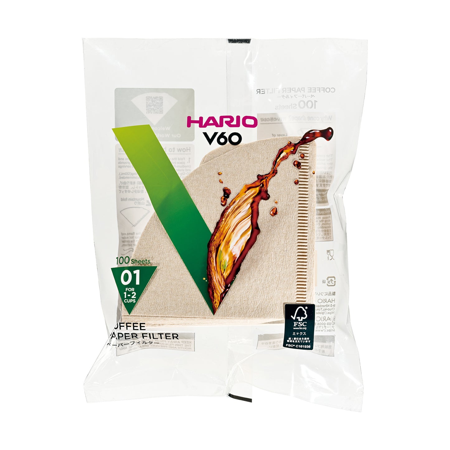 HARIO MISARASHI 01, V60 filtri, 100 kos