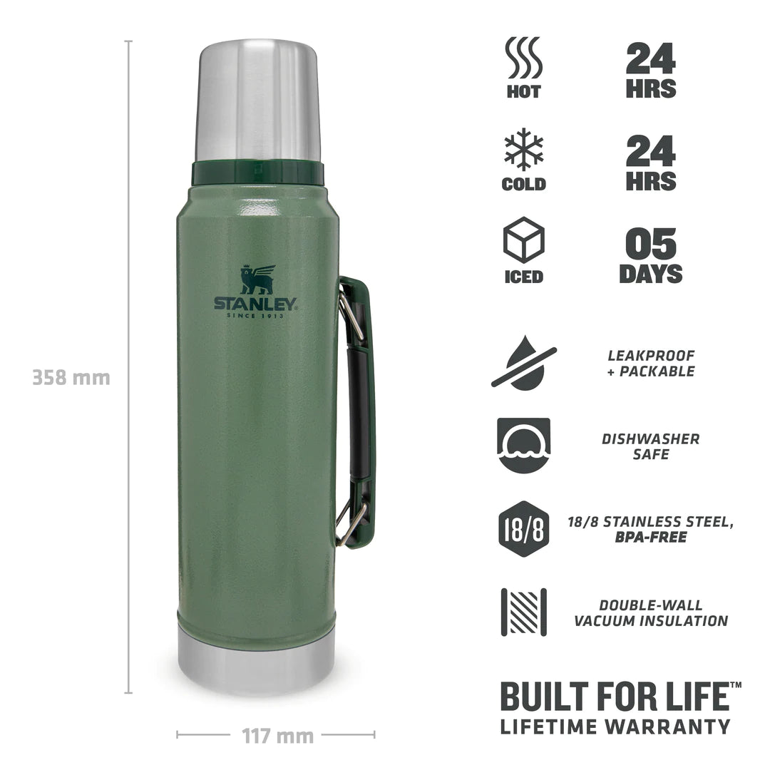 The Legendary Classic Bottle 1.1 L, Hammertone Green
