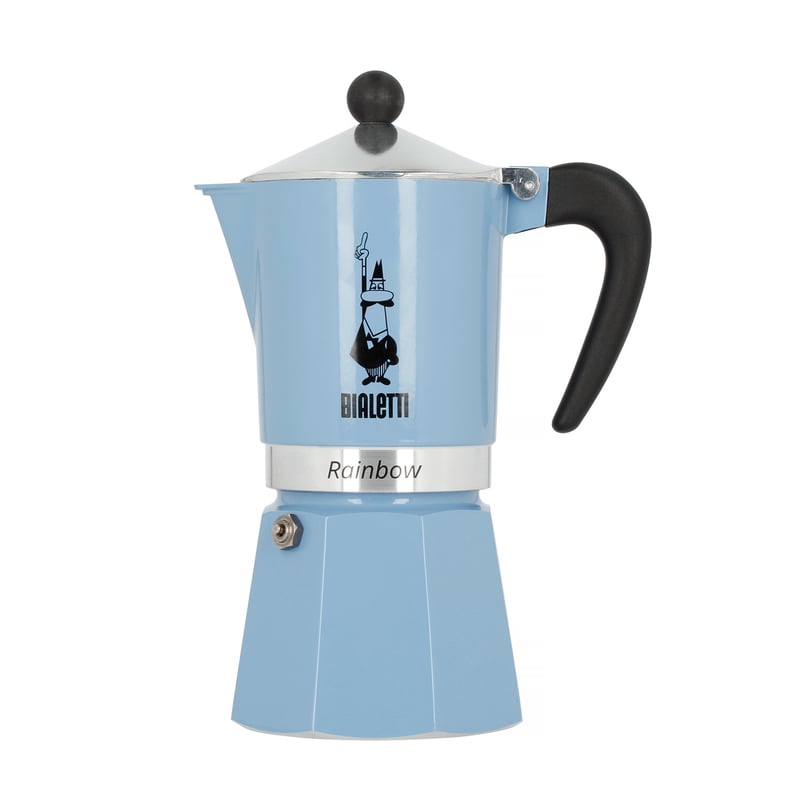 Kafetiera BIALETTI MOKA RAINBOW, 6tz, Svetlo modra