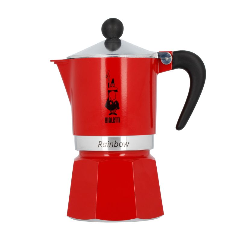 Kafetiera BIALETTI MOKA RAINBOW, 3tz, Rdeča