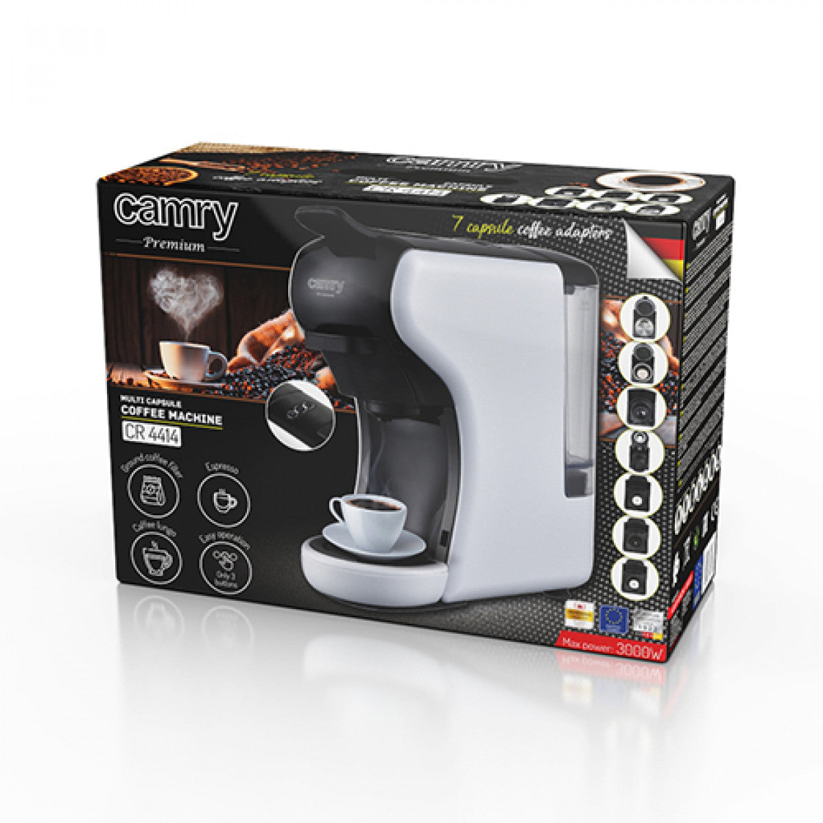 Camry espresso aparat z več različnimi kapsulami